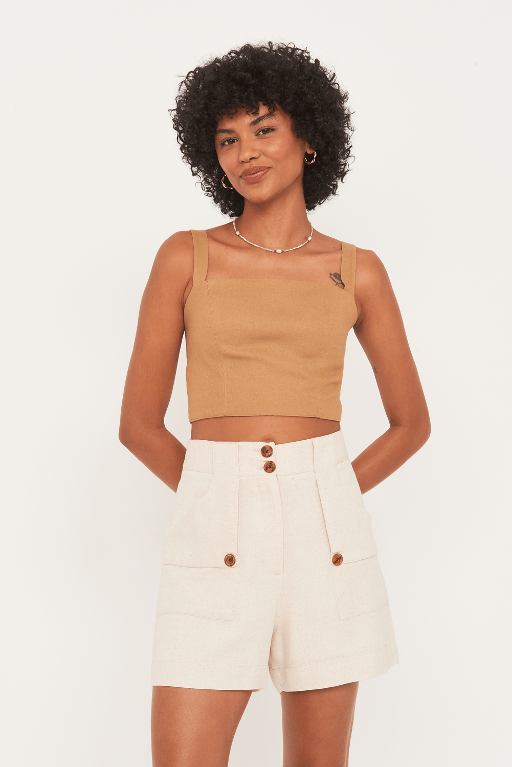 cropped fabi reto lastex costas alça regulavel - Garage Rio