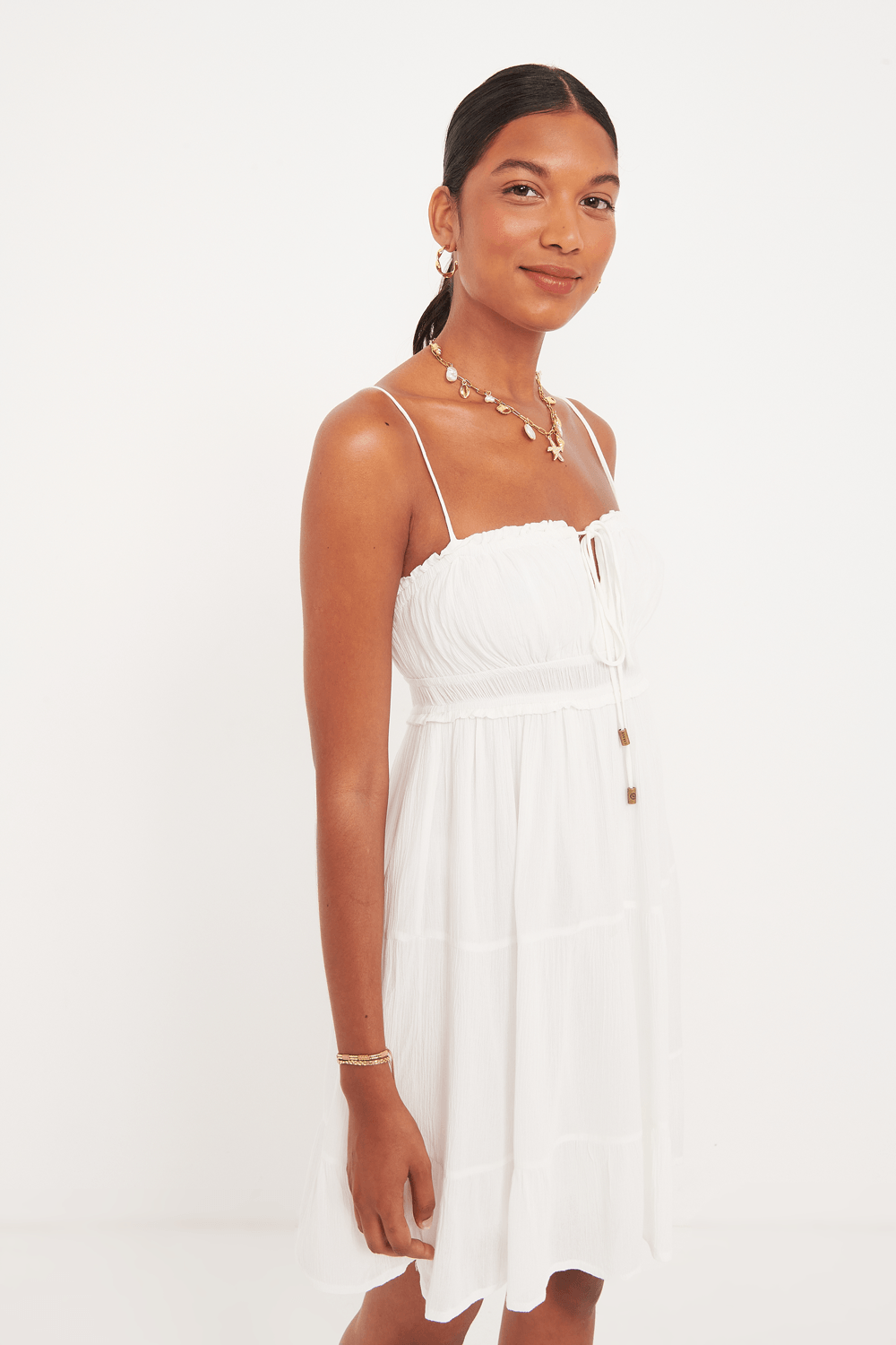 vestido soley curto elástico cintura busto franzido - Garage Rio