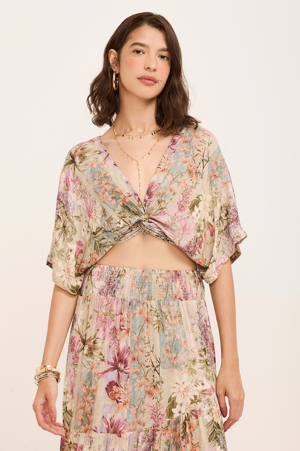 ☆Lettan☆ cropped tina cós lastex manga curta - Garage Rio