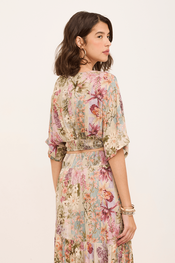 cropped tina cós lastex manga curta - Garage Rio