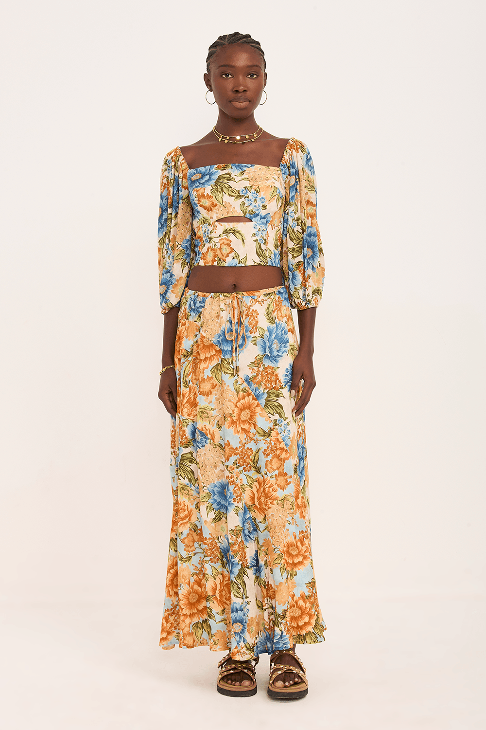 blusa corset janaina manga longa bufante lastex costas - Garage Rio