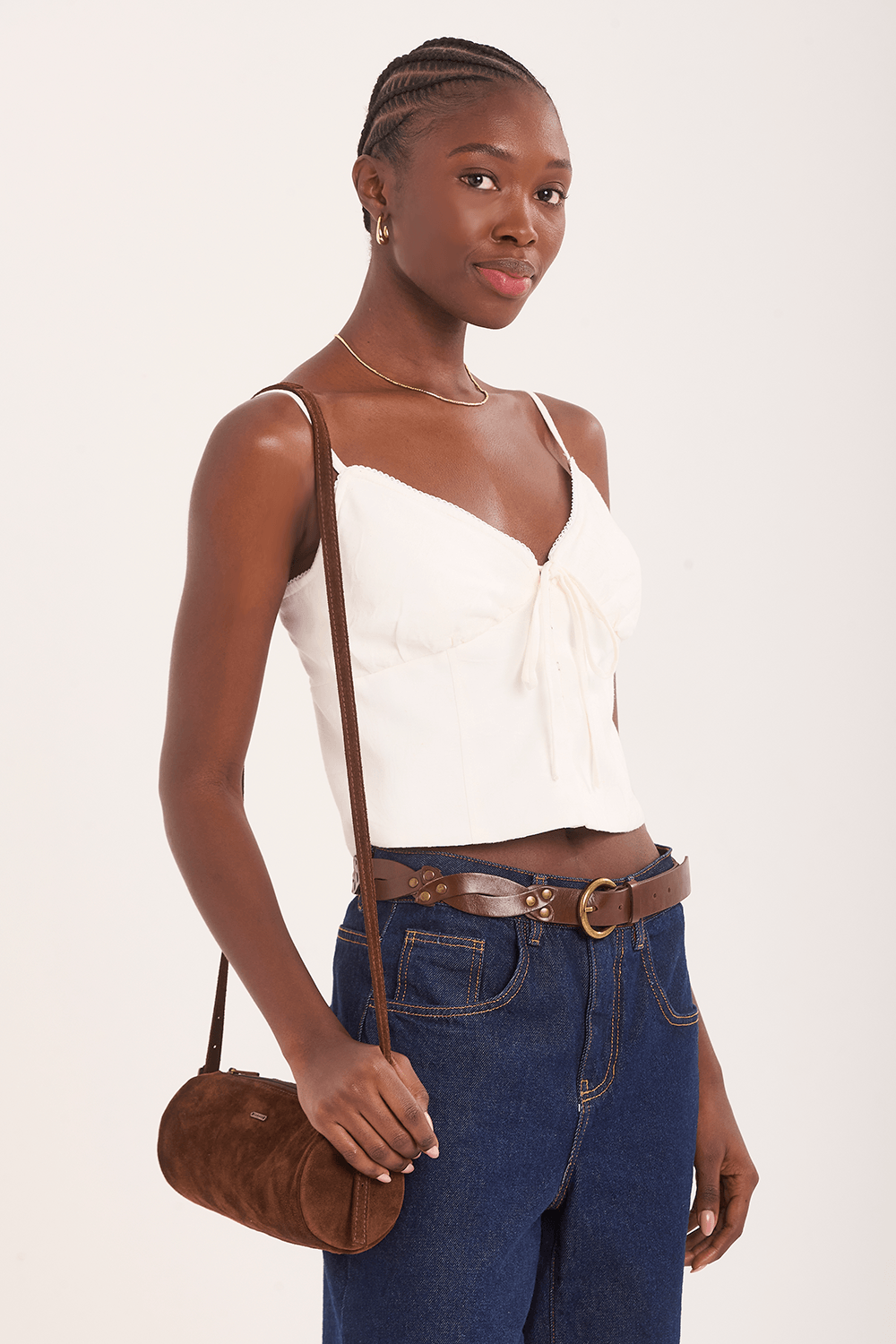 cropped cassia busto franzido abertura frontal - Garage Rio