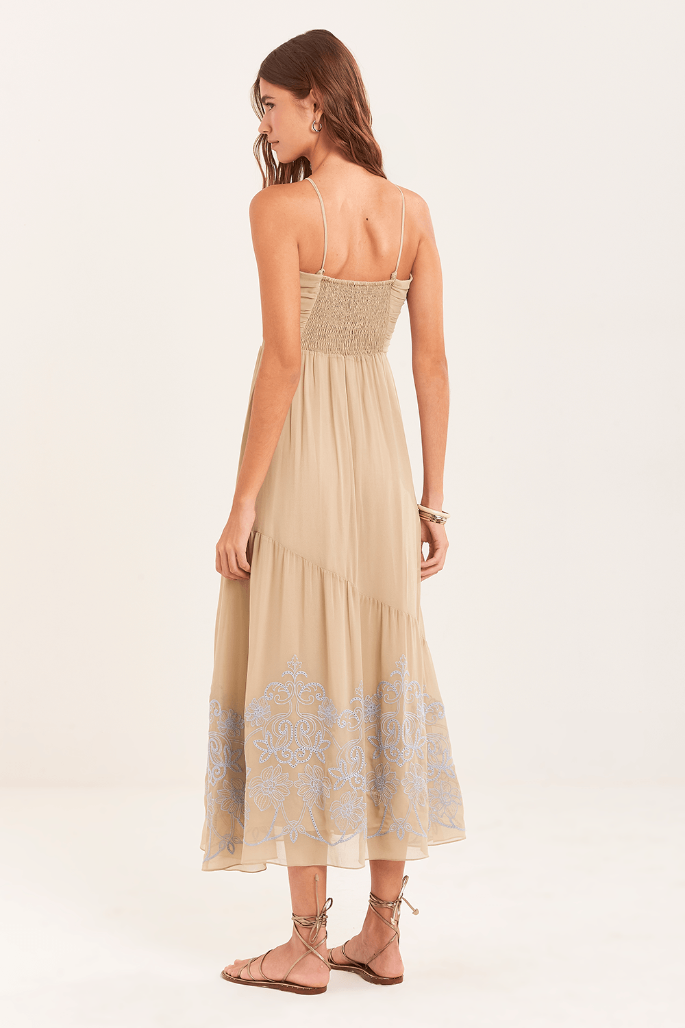 vestido melinda midi busto drapeado lastex costas - Garage Rio